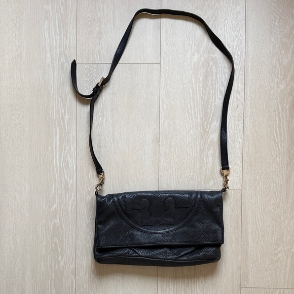 Tory Burch Flap Black Crossbody Bag with Gold Hardware - Picture 2 of 16
